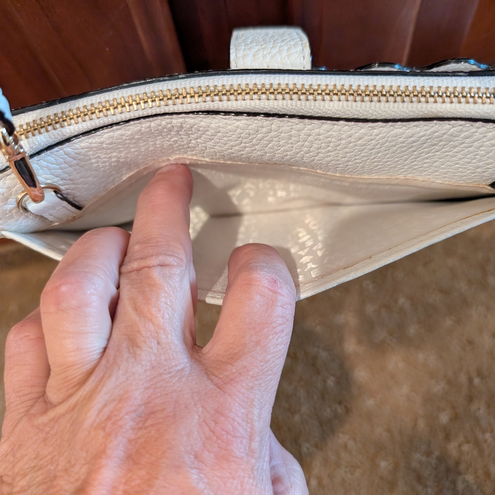 Kate Spade White Leather Crossbody Organizer Wallet Purse - Picture 7 of 8